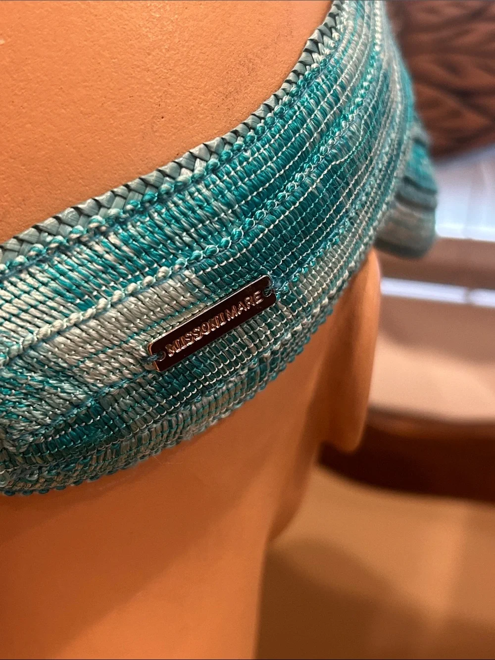 Missoni Mare Turquoise Straw Visor